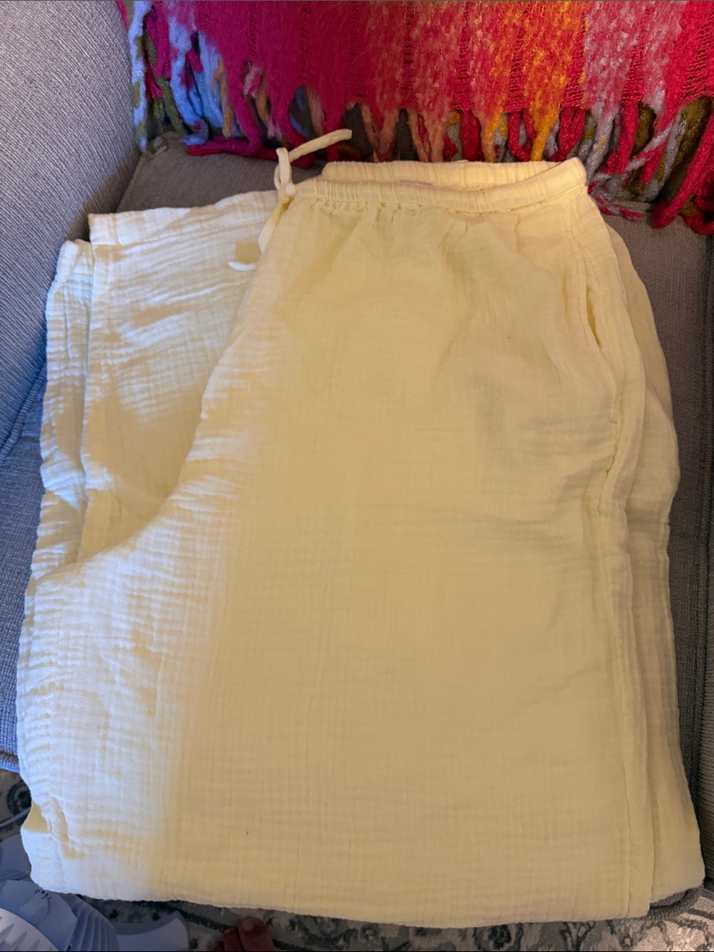 NWOT Wide-Leg Drawstring Pants in Butter Yellow from Talbots